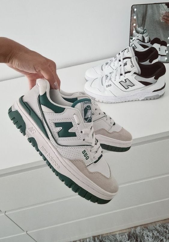 New Balance 550 Green & White